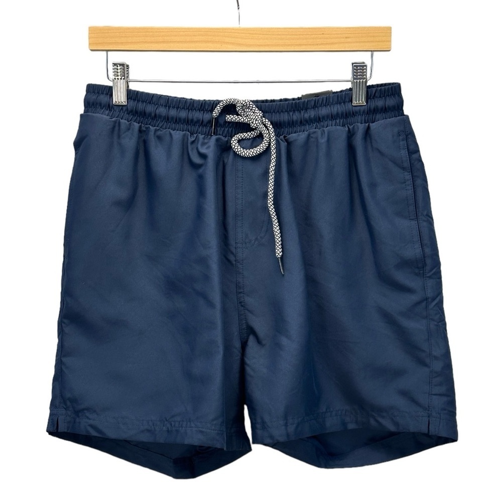 INC International Concepts Quick Dry 5" Swim Trunks - Navy Blue - size Medium